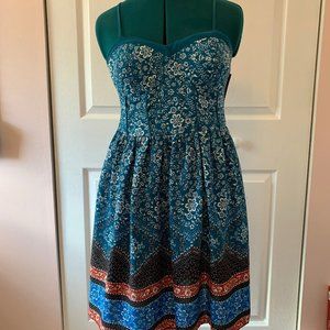 Teal Floral Sundress Crochet Details